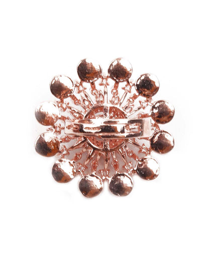 Women's Rose Gold Austrian Diamond Studded Rin