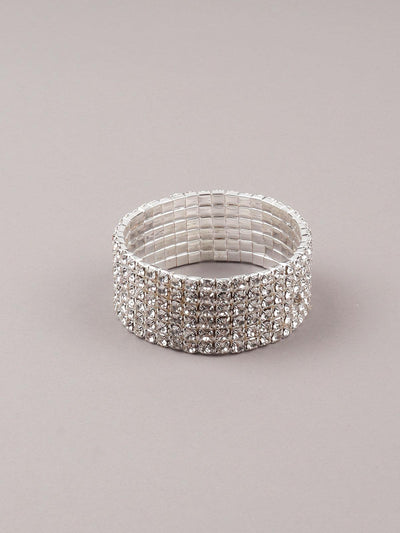 Women's Silver Artifical Diamond Embellished Bracelet For Wome