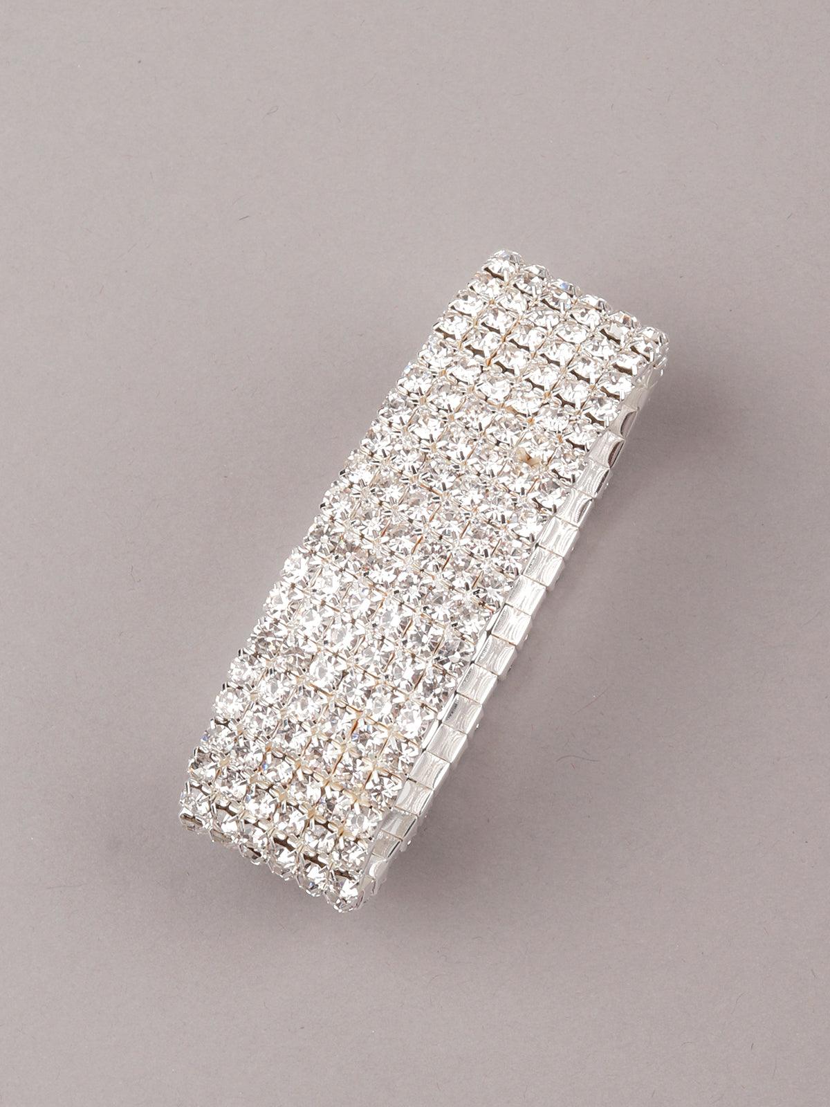 Women's Silver Artifical Diamond Embellished Bracelet For Wome