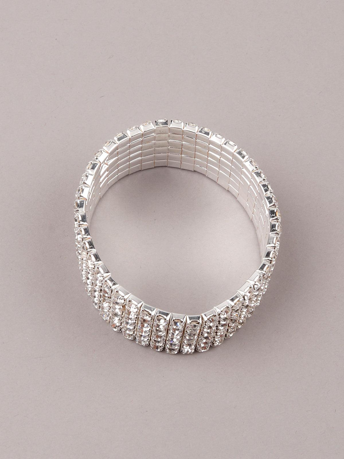 Women's Silver Artifical Diamond Embellished Bracelet For Wome