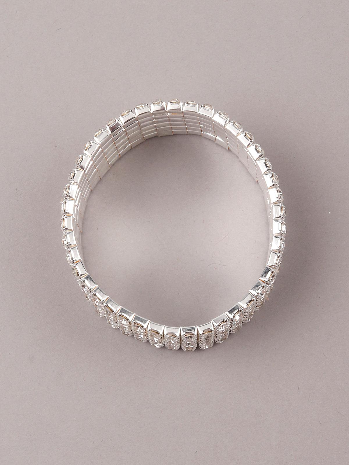 Women's Silver Artifical Diamond Embellished Bracelet For Wome