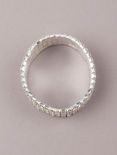 Women's Silver Artifical Diamond Embellished Bracelet For Wome