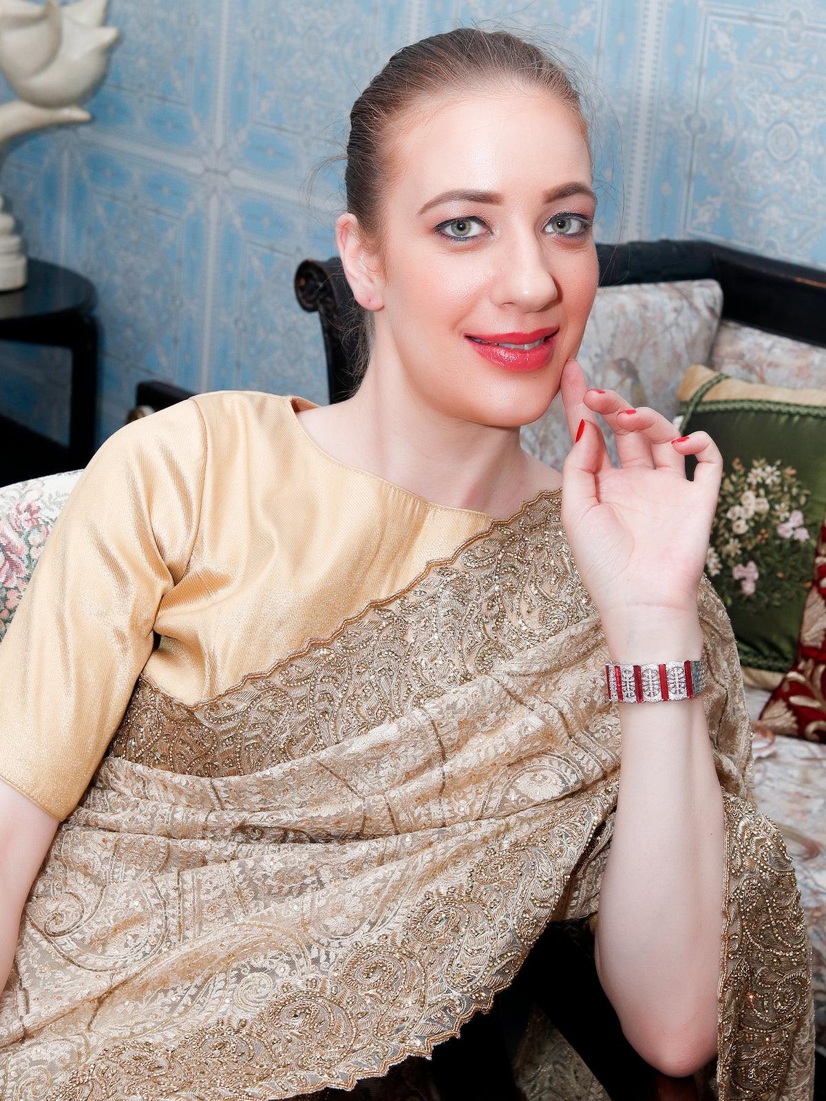 Women's Sparkling German Rhodium Embellished Bracele