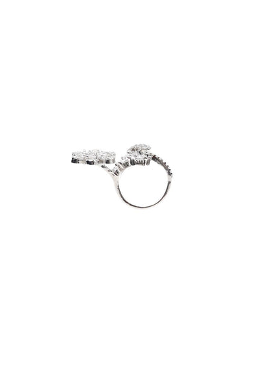 Women's Sparkling Rhodium Embellished Rin