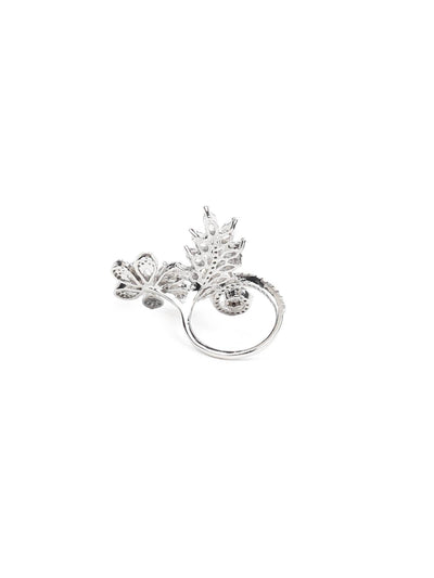 Women's Sparkling Rhodium Embellished Rin