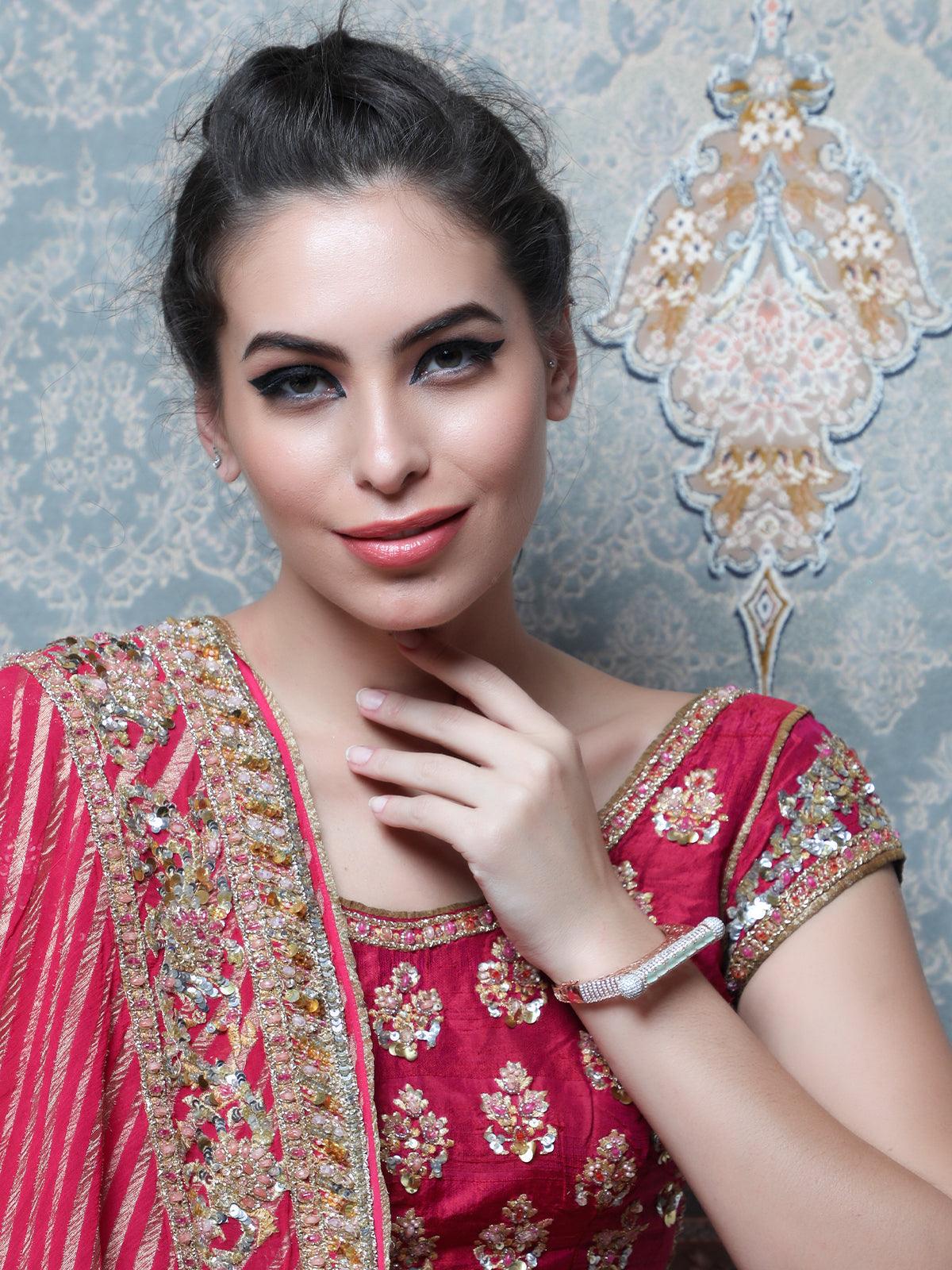 Women's Sparkling Rose Gold Embellished Bracele