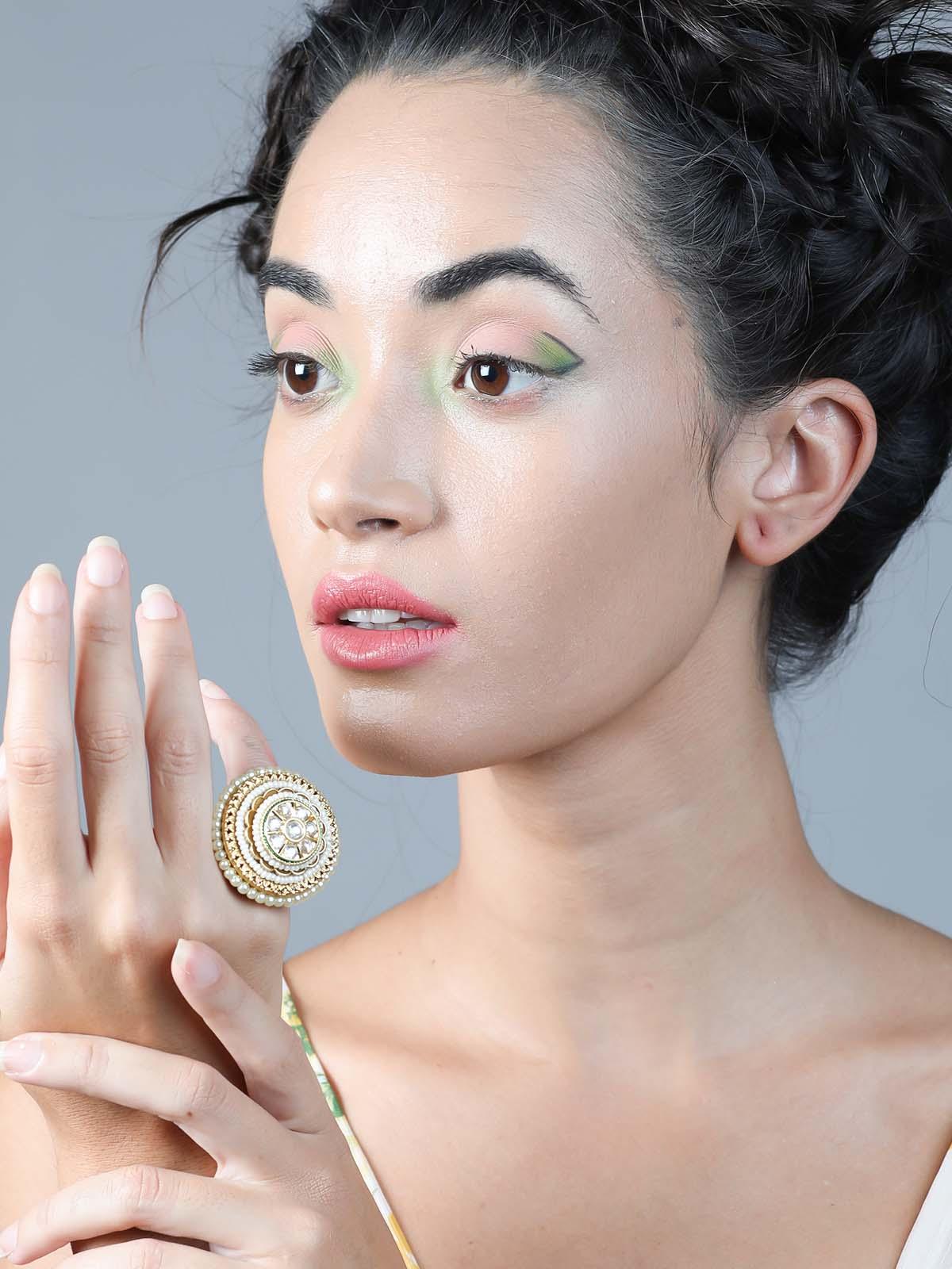 Women's Stunning Beaded Embellished Ring For Wome