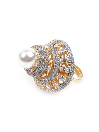 Women's Stunning Gold And Diamond Rin