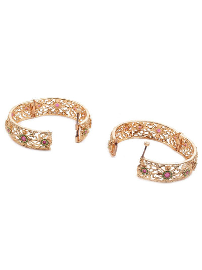 Women's Stunning Gold And Green Ethnic Bracele