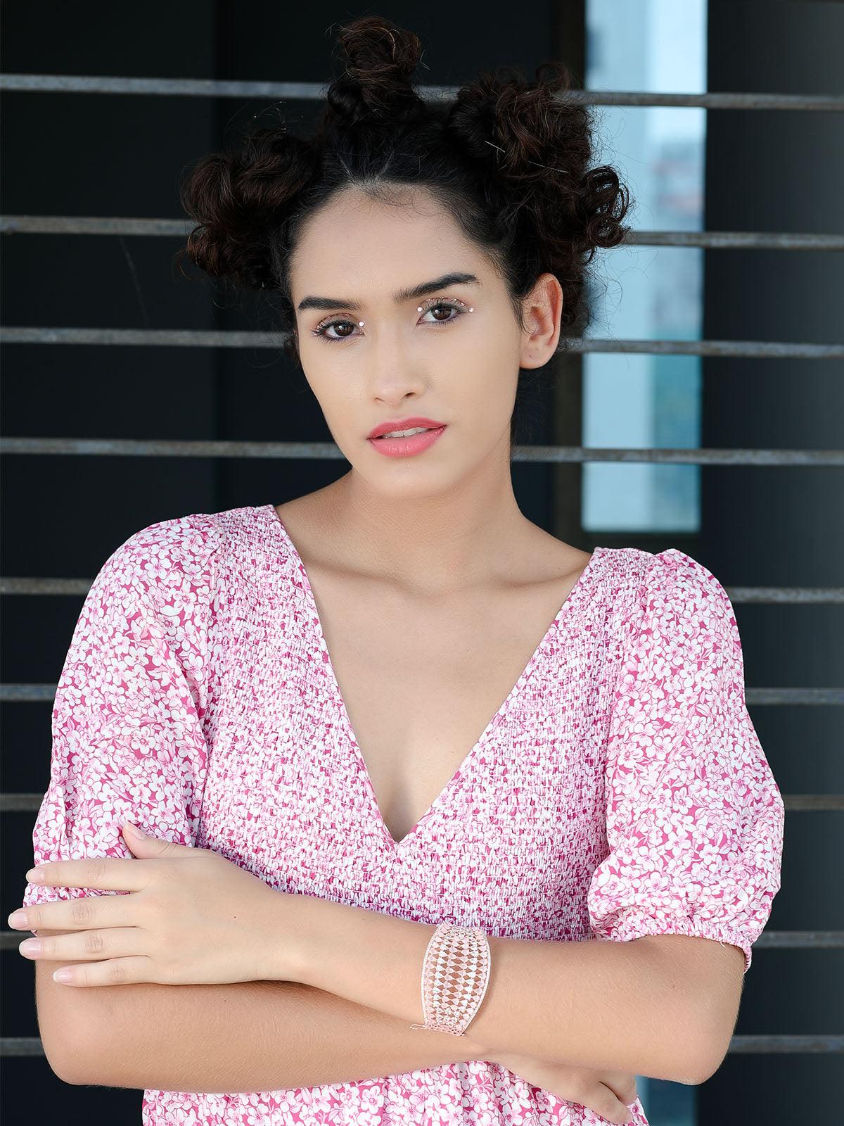 Women's Stunning Rose Gold Broad Embellished Bracele