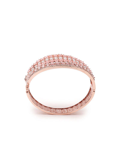 Women's Stunning Rose Gold Broad Embellished Bracele