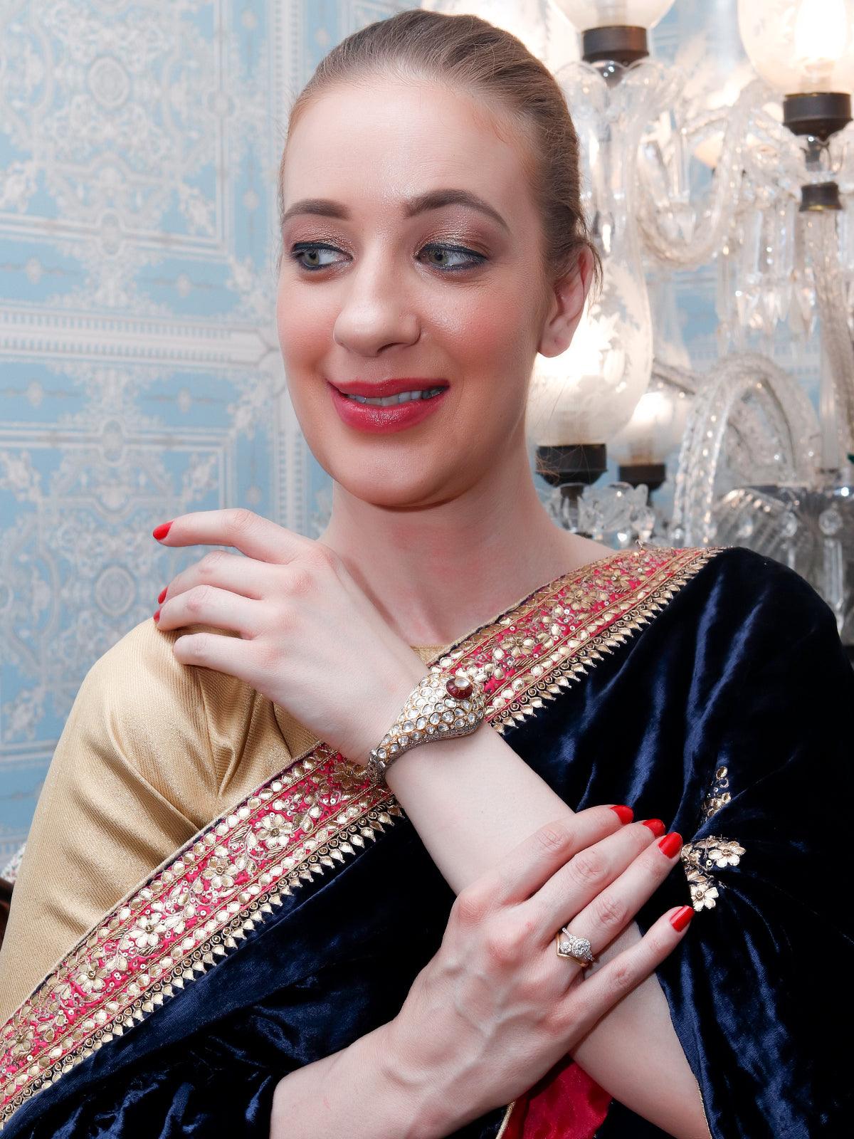 Women's Stunning Silver And Gold Double Toned Bracele