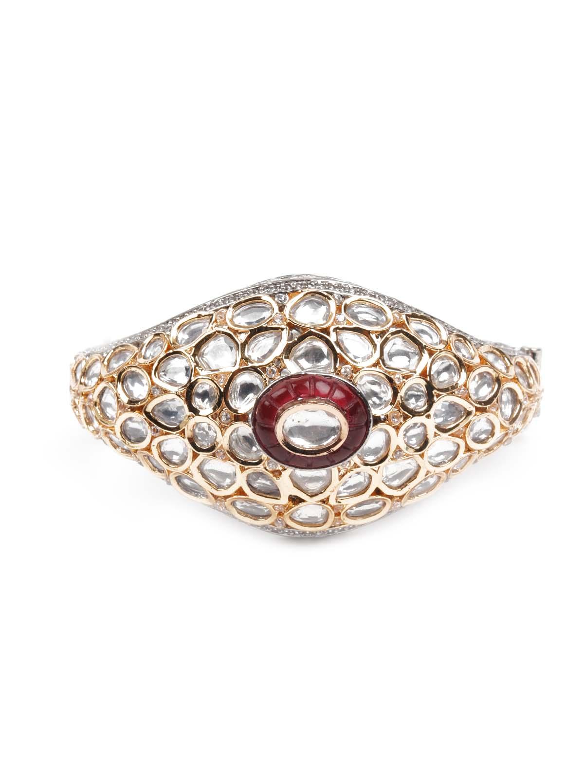 Women's Stunning Silver And Gold Double Toned Bracele