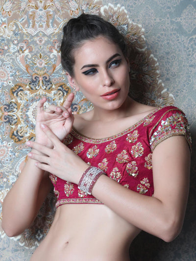 Women's Stunning Silver And Pink Bracele