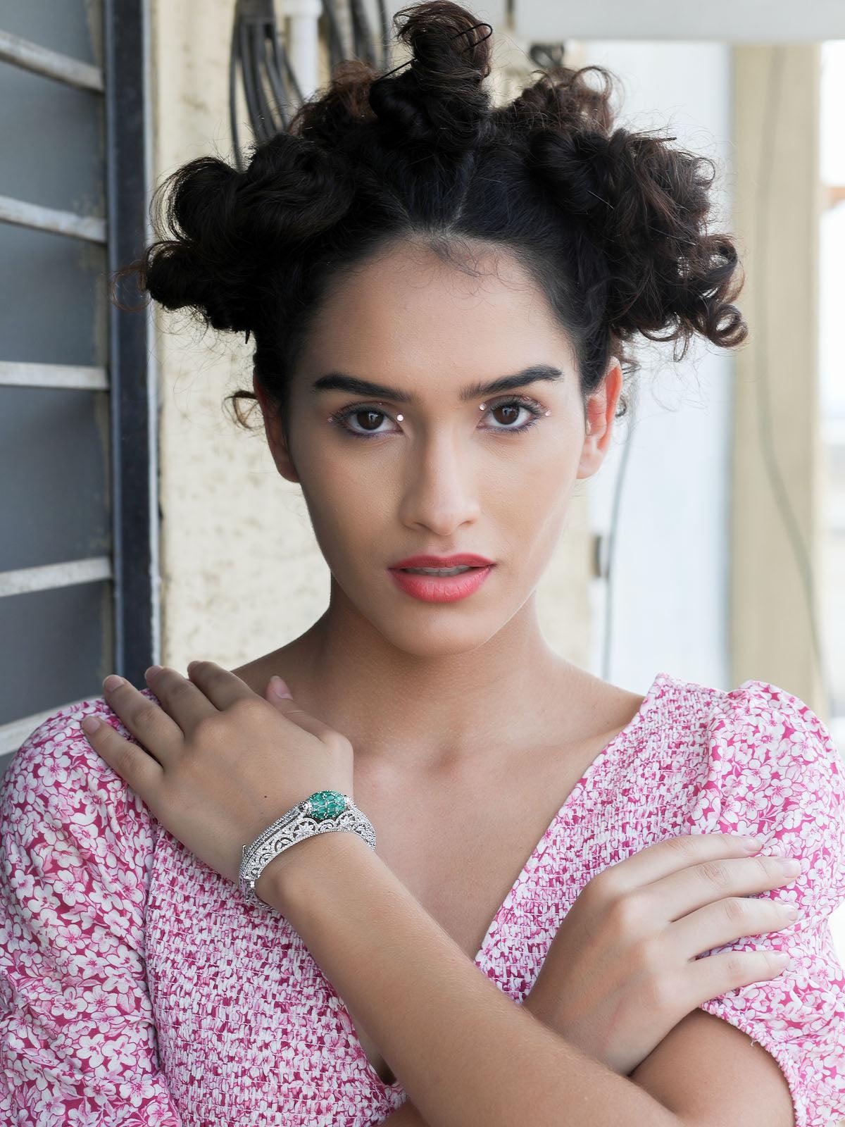 Women's Stunning Silver Studded Bracele