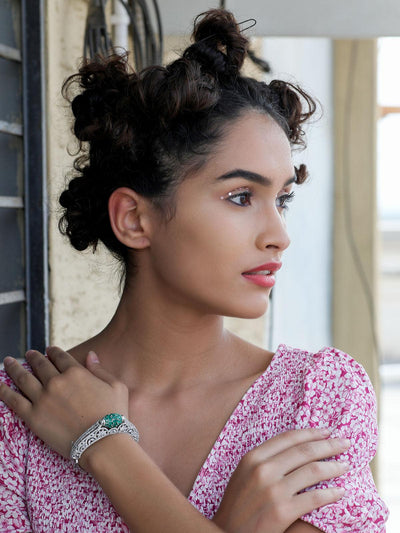 Women's Stunning Silver Studded Bracele