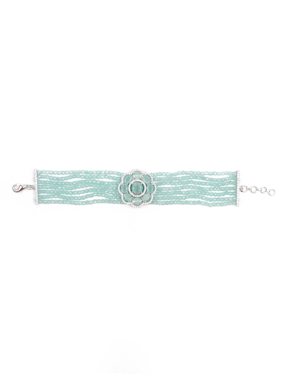 Women's Stylish Embellished Floral Pearl Bracelet