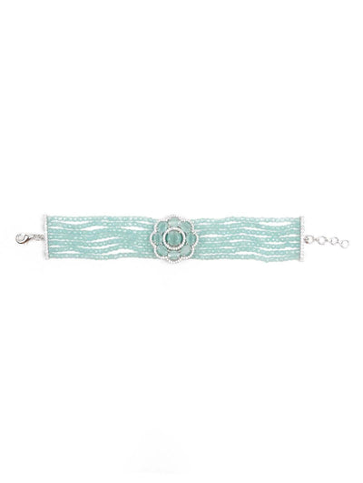 Women's Stylish Embellished Floral Pearl Bracelet