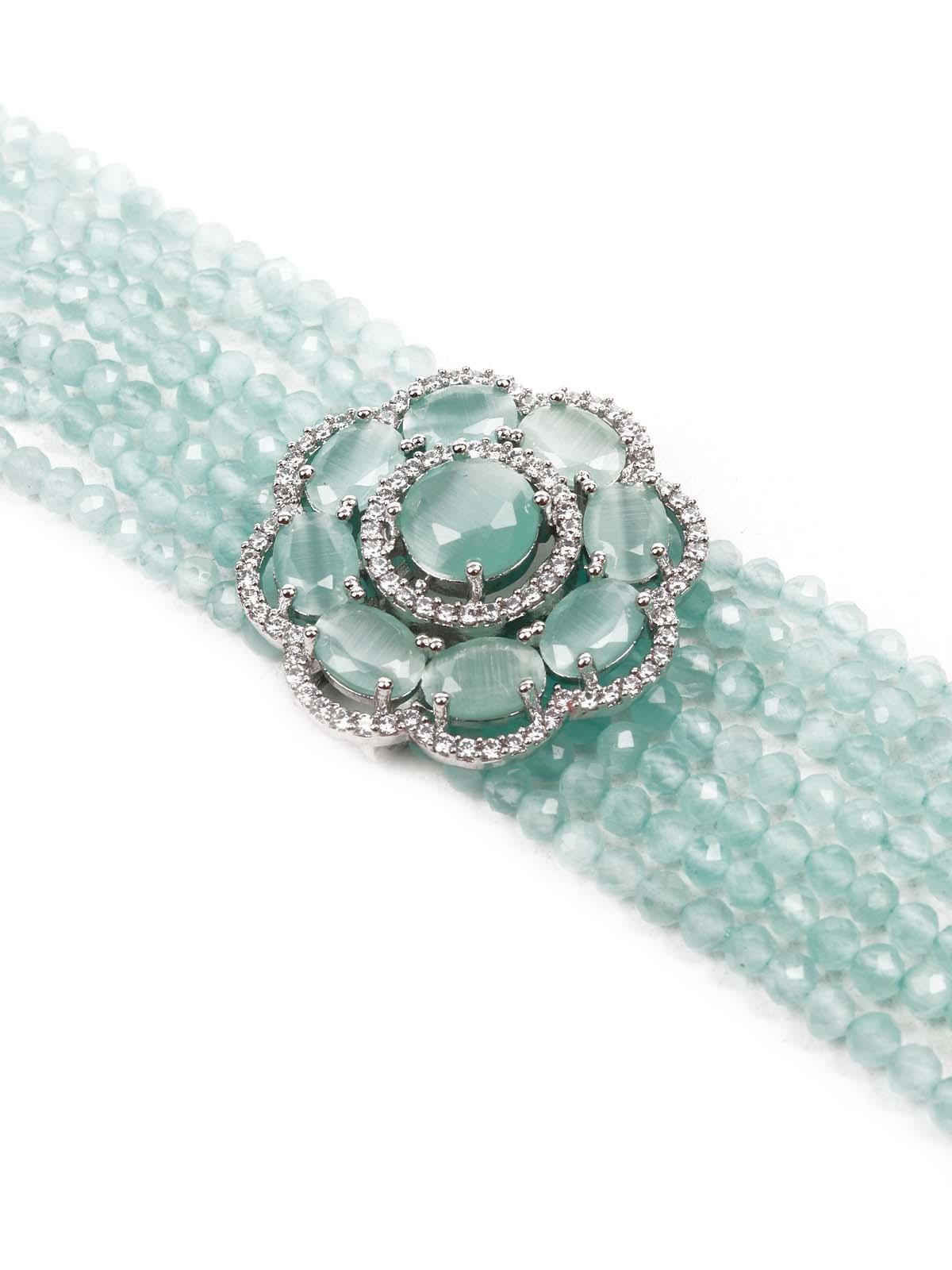 Women's Stylish Embellished Floral Pearl Bracelet