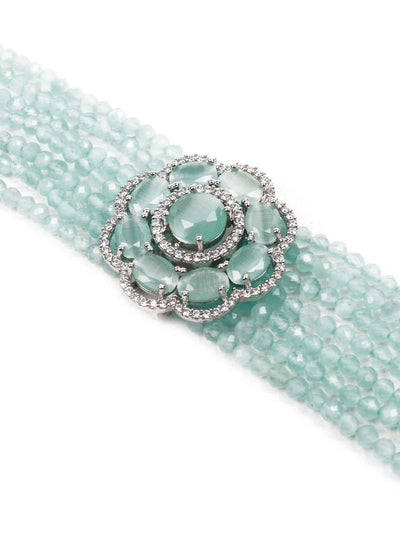 Women's Stylish Embellished Floral Pearl Bracelet