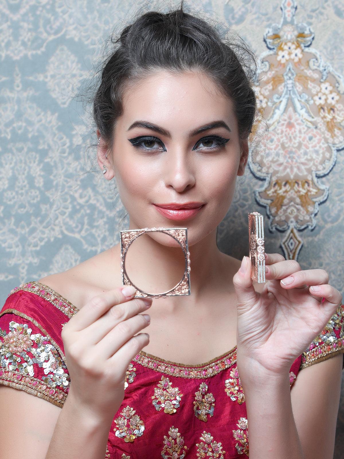 Women's Stylish Square Dual Tone Bracelet