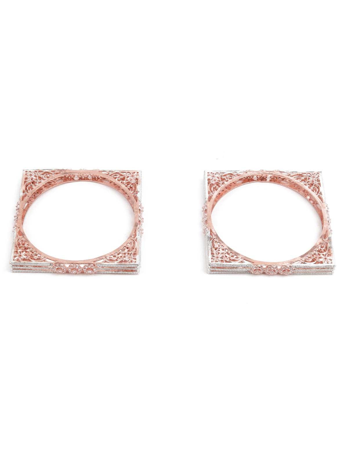 Women's Stylish Square Dual Tone Bracelet
