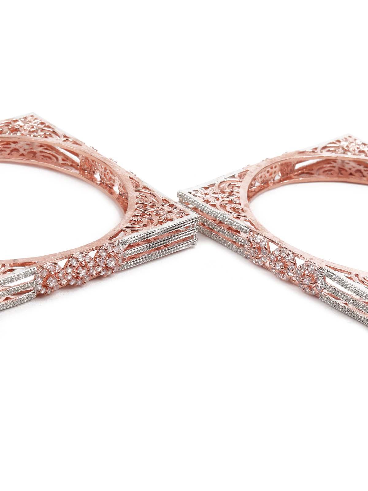 Women's Stylish Square Dual Tone Bracelet