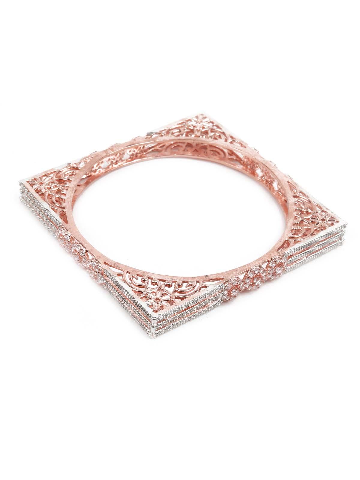 Women's Stylish Square Dual Tone Bracelet