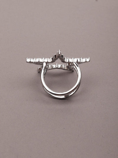 Women's Super Star-Shaped Silver-Tone Finger Ringã‚