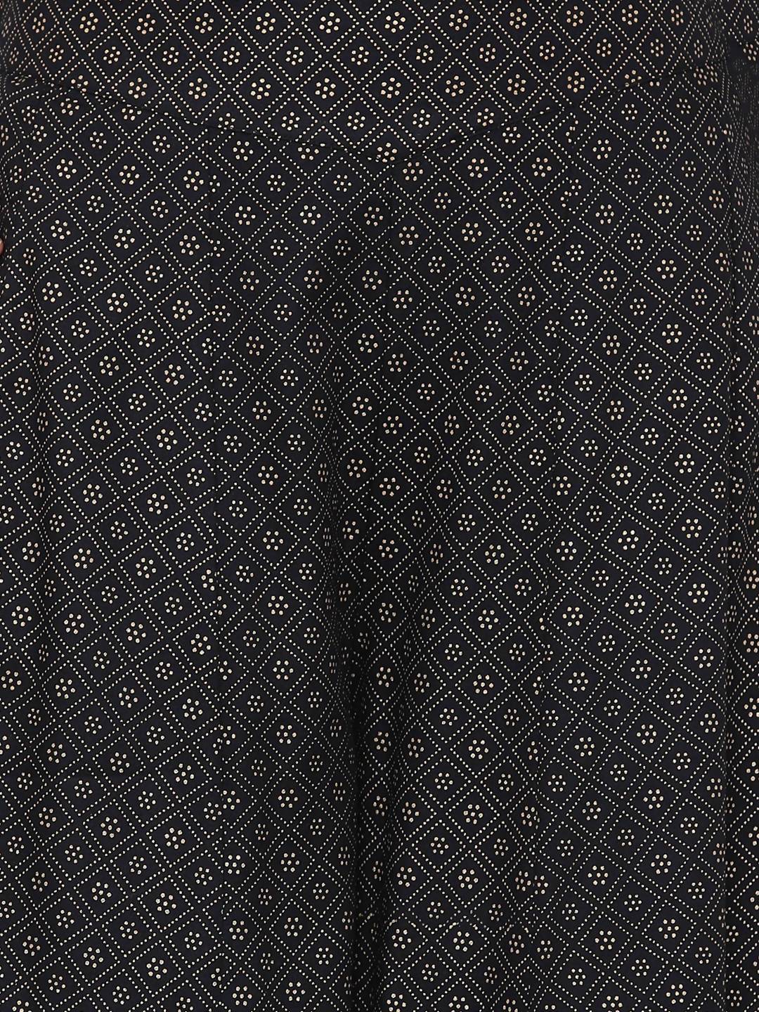 Women's Black Rayon Printed Flared Palazzo