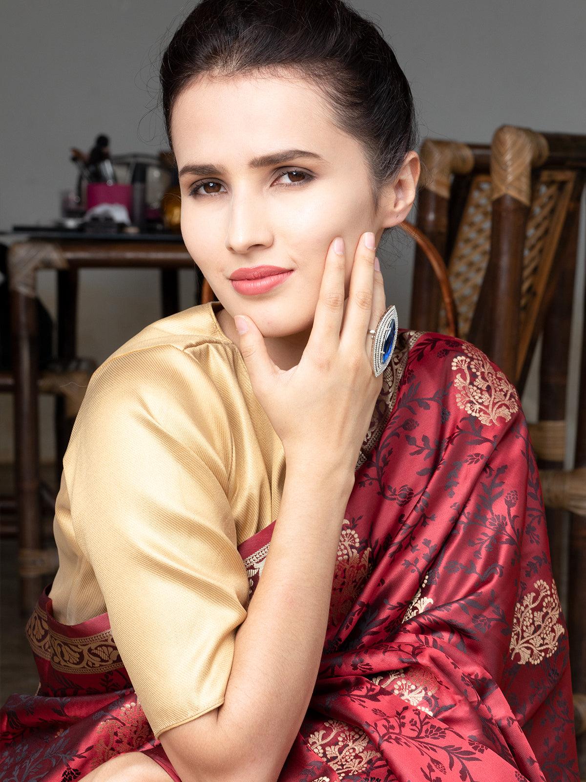 Women's Teardrop Blue And Silver Finger Rin