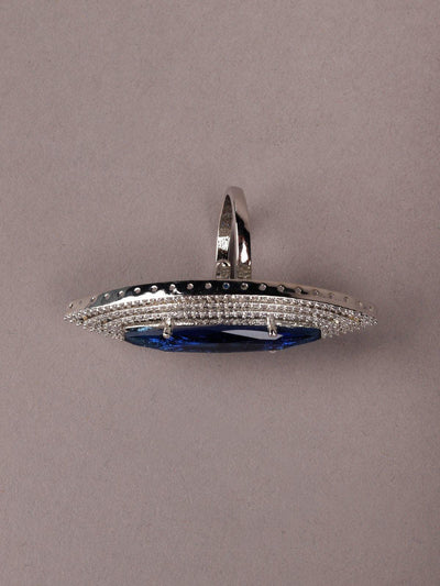 Women's Teardrop Blue And Silver Finger Rin