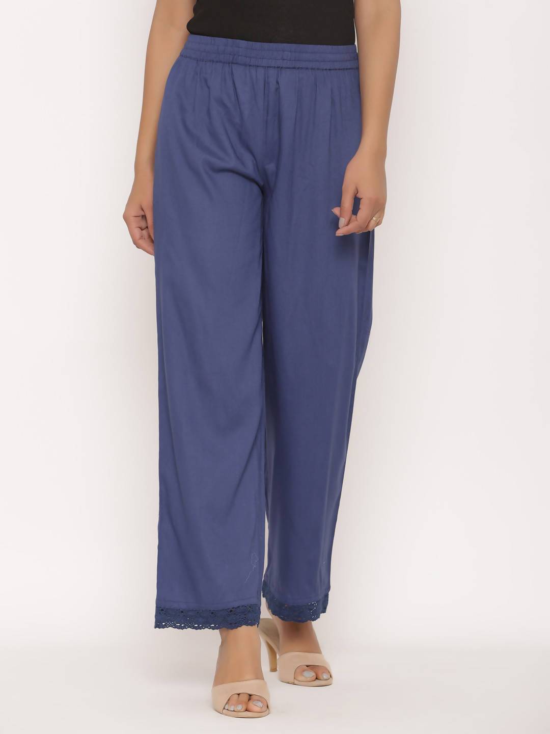 Buy_Women's_Blue_Rayon_Solid_Wide-Leg_Palazzo_Online_Trendia