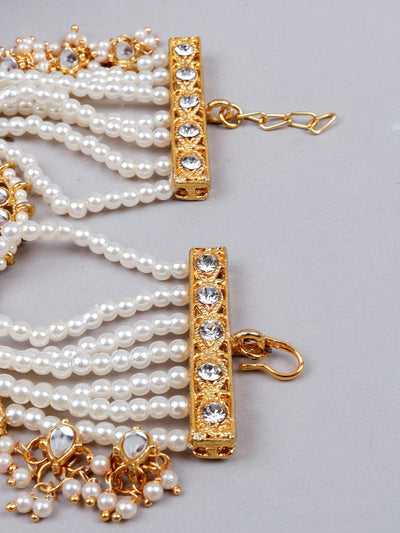 Women's Traditional White And Gold Bracele