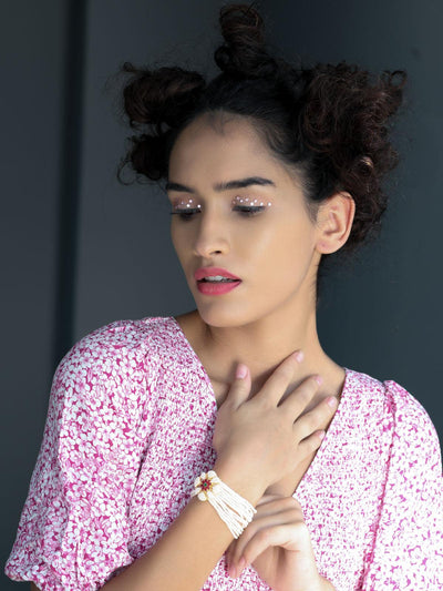 Women's Traditional White Beaded Bracele