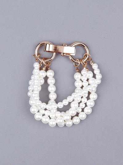 Women's White Multilayered Pearl Bracele