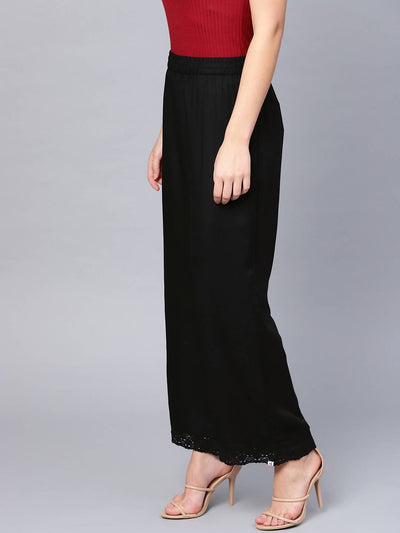 Women's Rayon Embellished Wide-Leg Palazzo